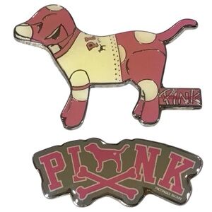 Pink Victorias Secret Dog Rare Collectible Magnetic Lapel Pin Brooch Vtg Jewelry